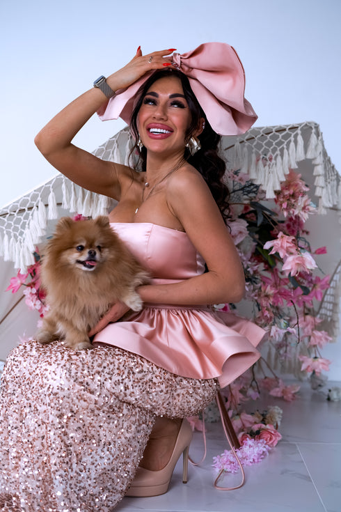 Dress, flitter dress "MERMAID" - NUDE