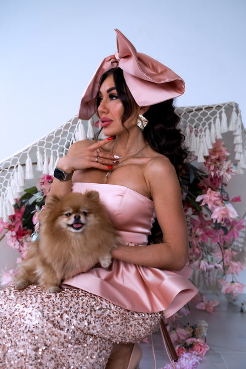 Dress, flitter dress "MERMAID" - NUDE