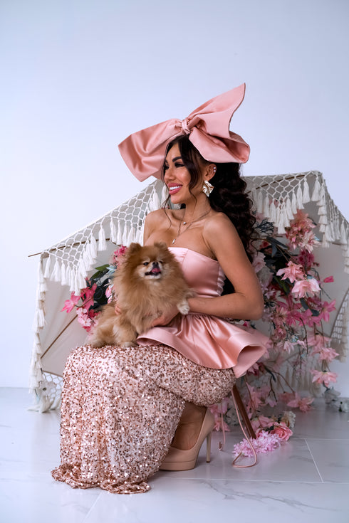 Dress, flitter dress "MERMAID" - NUDE