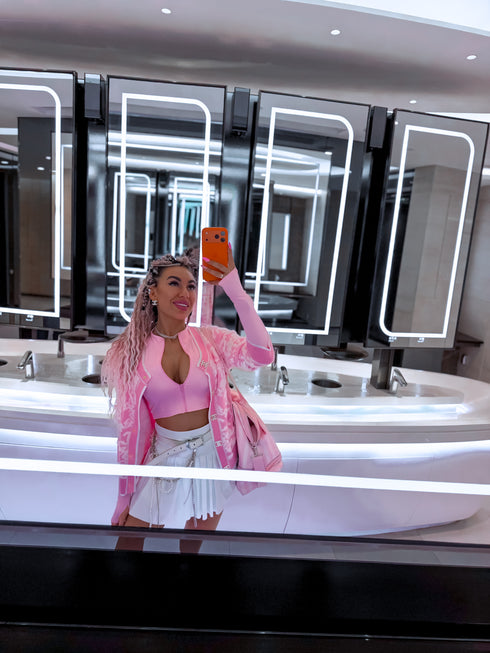 Elastinė crop striukė "PROCESS LM88182" - maigi rozinė