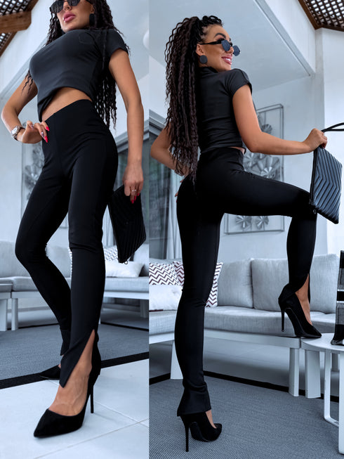 Melni, LUX legingi ar šķēlumiem LM1173