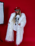 LUX artificial fur coat "ICY" LD05- white