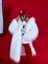 LUX artificial fur coat "ICY" LD05- white