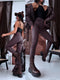 Faux leather pants "THE 80'S SKINNY" SHW7309 - CHOCO