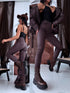 Faux leather pants "THE 80'S SKINNY" SHW7309 - CHOCO