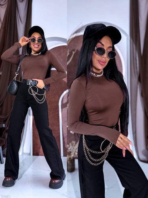 Классический боди с воротником "AMAZING" - CHOCO