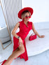 Dress with buttons "MAYA HS9612" - RED