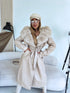 "PUDDING CV2184" leather-look trench coat - BEIGE PRE-ORDER