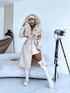 "PUDDING CV2184" leather-look trench coat - BEIGE PRE-ORDER