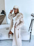 "PUDDING CV2184" leather-look trench coat - BEIGE PRE-ORDER