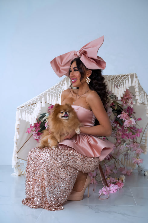 Dress, flitter dress "MERMAID" - NUDE