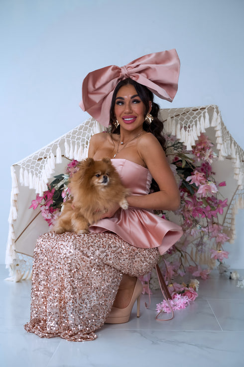 Dress, flitter dress "MERMAID" - NUDE