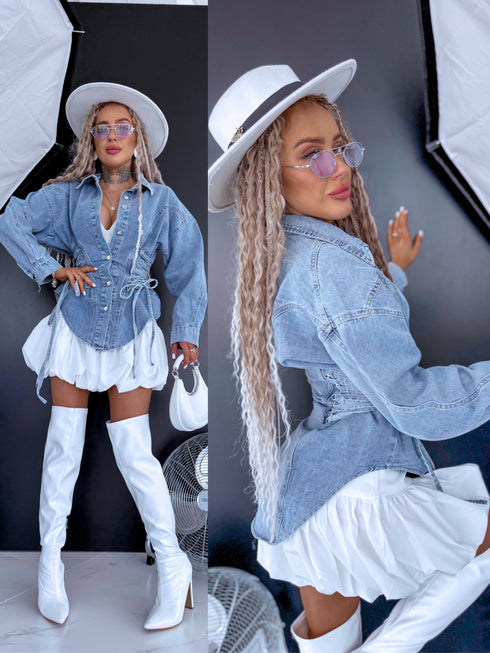 Denim jacket "DRAMA QUEEN MF3002" - LIGHT BLUE