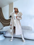 "PUDDING CV2184" leather-look trench coat - BEIGE PRE-ORDER