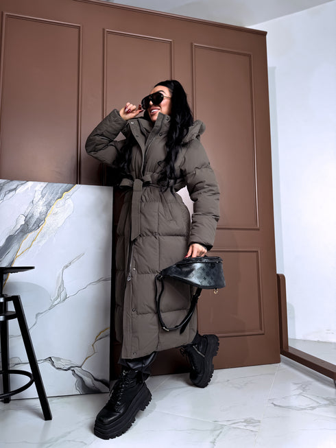 Длинная куртка "ICEBERG" FC7617 - СЕРО-КОРИЧНЕВАЯ