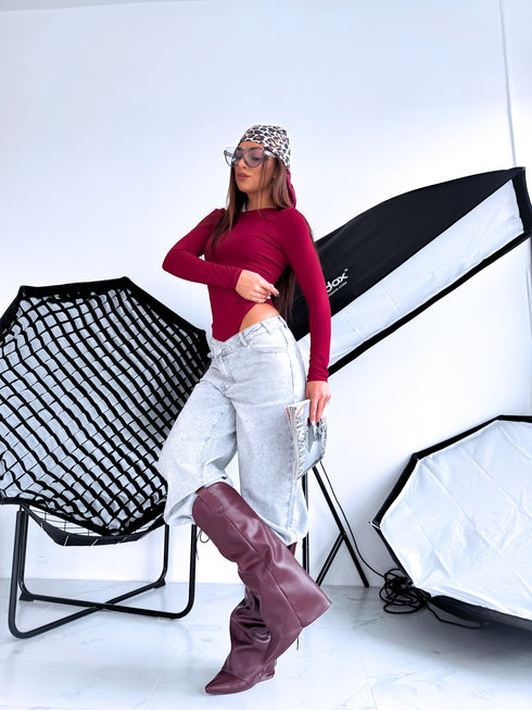 Bodijs ar garām piedurknēm "BASIC" - BORDO