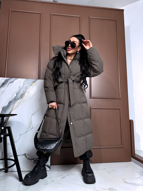 Длинная куртка "ICEBERG" FC7617 - СЕРО-КОРИЧНЕВАЯ