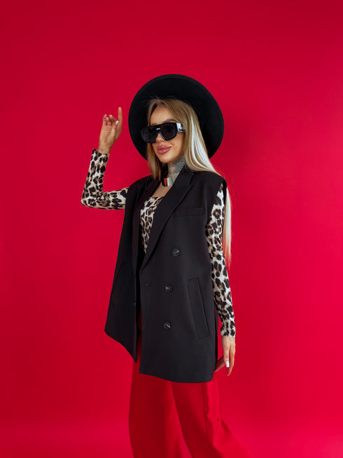 OVERSIZE striukė "SECURITY" - melna