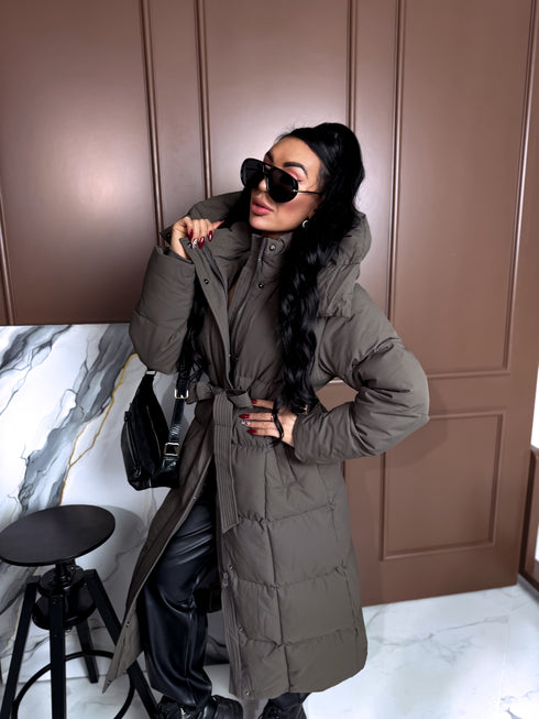 Длинная куртка "ICEBERG" FC7617 - СЕРО-КОРИЧНЕВАЯ