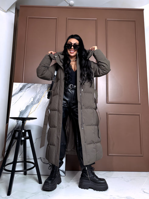 Длинная куртка "ICEBERG" FC7617 - СЕРО-КОРИЧНЕВАЯ