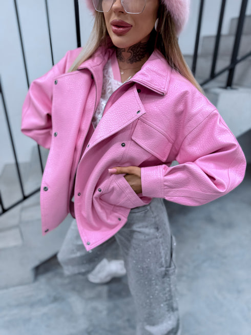 Ādas imitācijas virsjaka "JUICY KISS 16182" - MAIGI ROZĀ