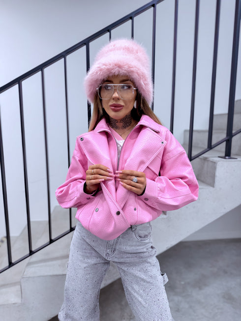Ādas imitācijas virsjaka "JUICY KISS 16182" - MAIGI ROZĀ