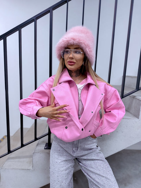 Ādas imitācijas virsjaka "JUICY KISS 16182" - MAIGI ROZĀ