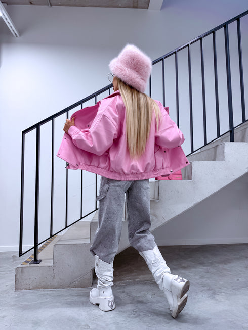 Ādas imitācijas virsjaka "JUICY KISS 16182" - MAIGI ROZĀ