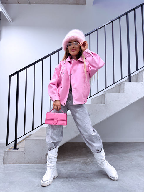 Ādas imitācijas virsjaka "JUICY KISS 16182" - MAIGI ROZĀ