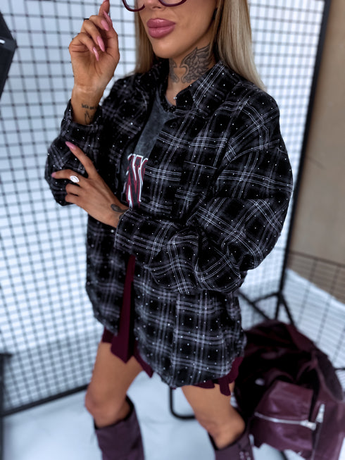 LUX Checked Shirt "KIND" LM81 – Dark Grey PRE-ORDER