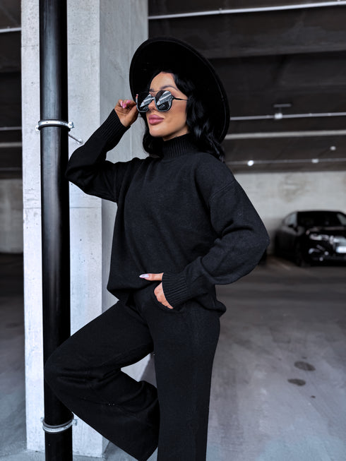 Knitted Set "AUTUMN E5389" - BLACK