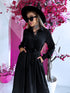 "MASTERPIECE" long shirt dress - BLACK