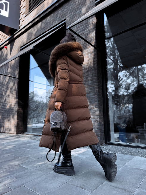 Ilgas paltas "WINTER WEAR FC83"- CHOCO IŠANKSTINIS UŽSAKYMAS