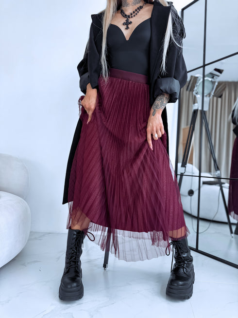 DIVPUSĖJI, tinklelio sijonai "ROSE SHINE 831" - BORDO