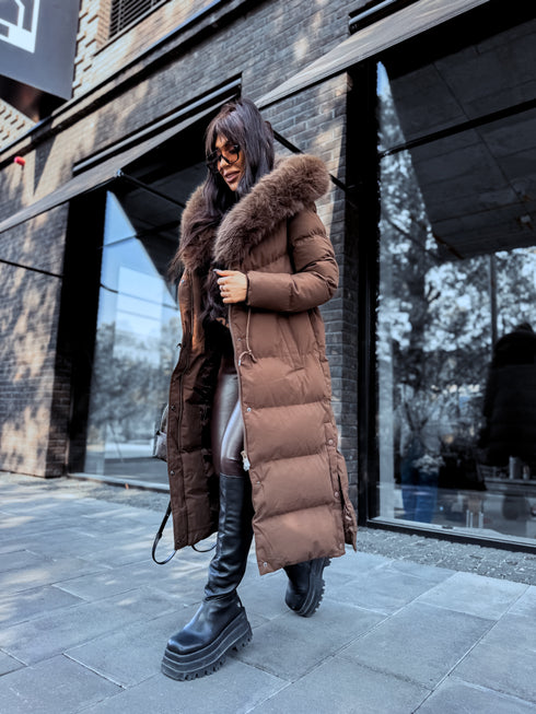 Ilgas paltas "WINTER WEAR FC83"- CHOCO IŠANKSTINIS UŽSAKYMAS