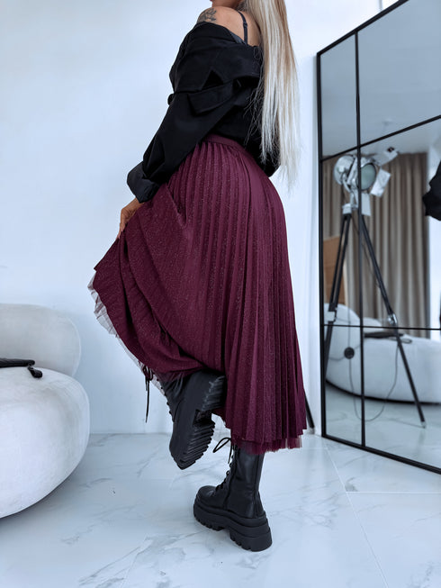 DIVPUSĖJI, tinklelio sijonai "ROSE SHINE 831" - BORDO