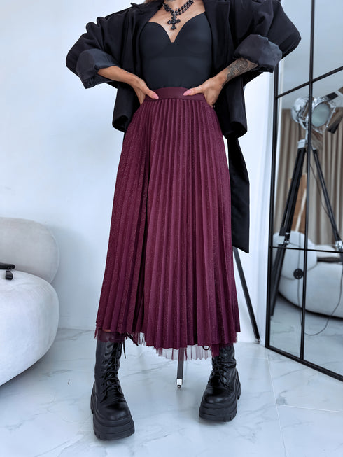 DIVPUSĖJI, tinklelio sijonai "ROSE SHINE 831" - BORDO