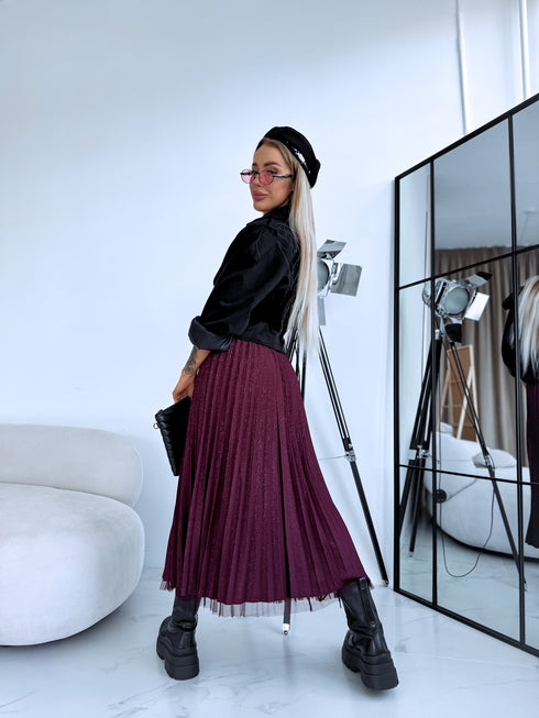 DIVPUSĖJI, tinklelio sijonai "ROSE SHINE 831" - BORDO