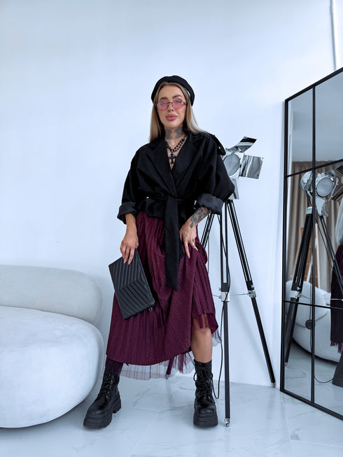 DIVPUSĖJI, tinklelio sijonai "ROSE SHINE 831" - BORDO