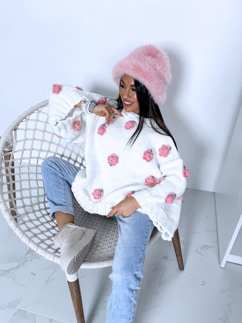 LUX свитер "ENGLISH ROSES" - БЕЛЫЙ