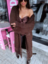ELYNDI cardigan + belt "WARM FEELING" - CHOCO