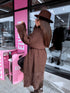 ELYNDI cardigan + belt "WARM FEELING" - CHOCO