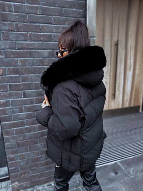 Puffy, short jacket "FUSION AD611" - BLACK