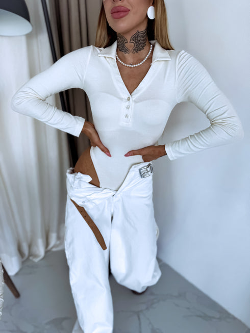 Bodysuit "AMBER FALL" RT118 – Cream White