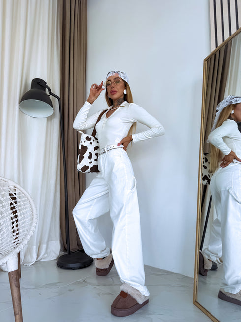 Bodysuit "AMBER FALL" RT118 – Cream White