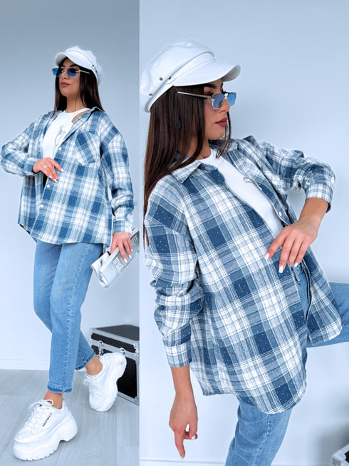 "TOUCH OF GLOW" languotas marškinėliai TR0860 - TAMSIAI MĖLYNA