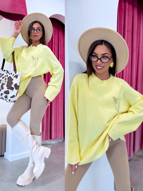 Megztas megztinis "LEMON CLOUD HA4418" - GELTONAS