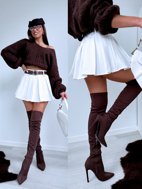 Šortai-sijonas + diržas "MUSCAT W49759" - balti