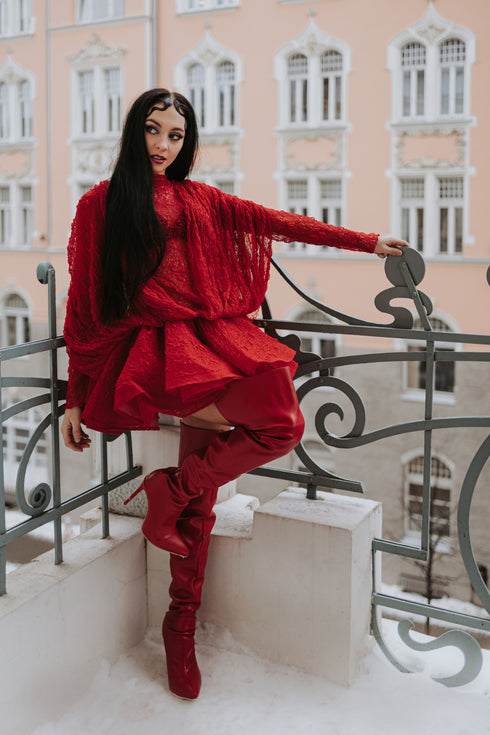 "CUPIDON H11335" 2-in-1 dress + top - RED