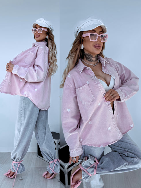 Džinsa krekls "TOO MANY FEELINGS" TR0805 - ROZĀ